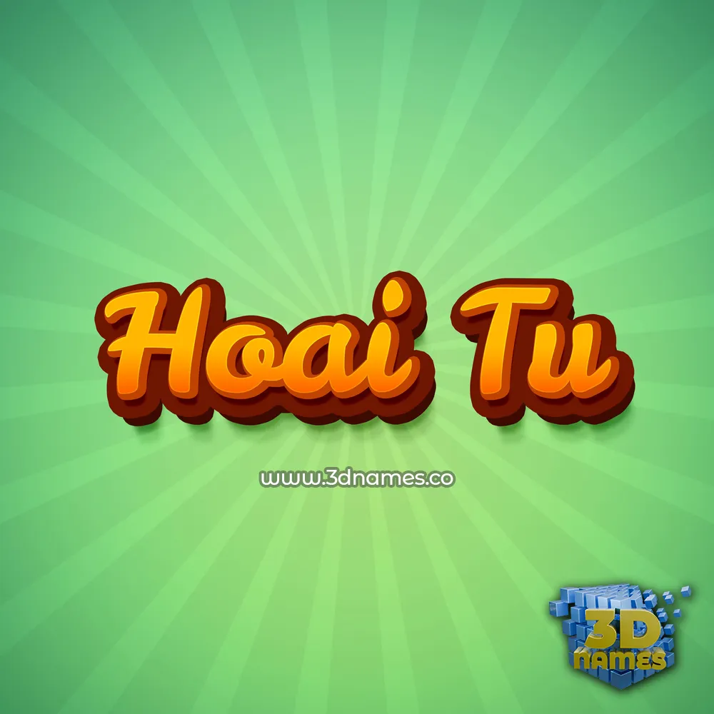hoai tu in Green Rays style - 3D name wallpaper