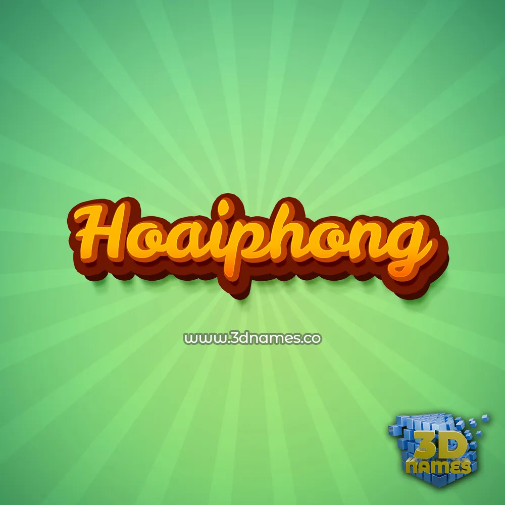 hoaiphong in Green Rays style - 3D name wallpaper