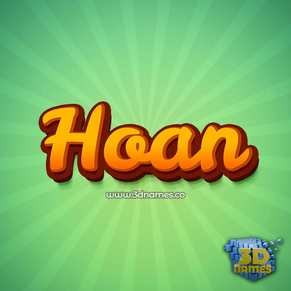 hoan in Green Rays style - 3D name wallpaper