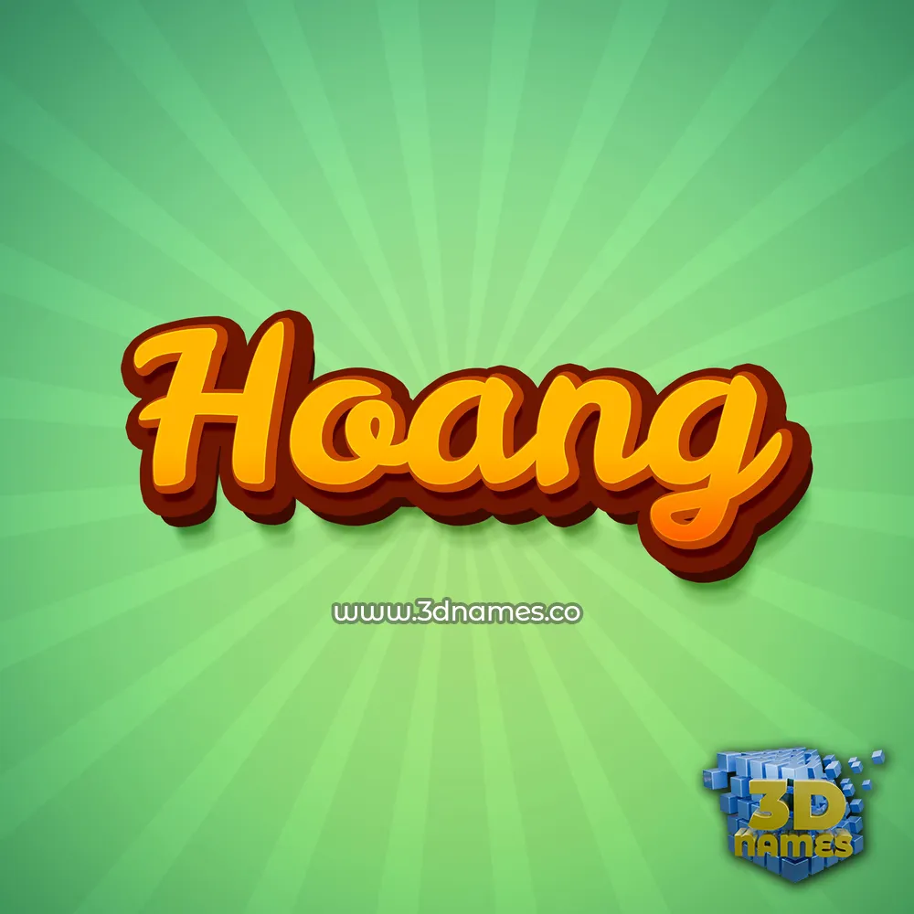 hoang in Green Rays style - 3D name wallpaper
