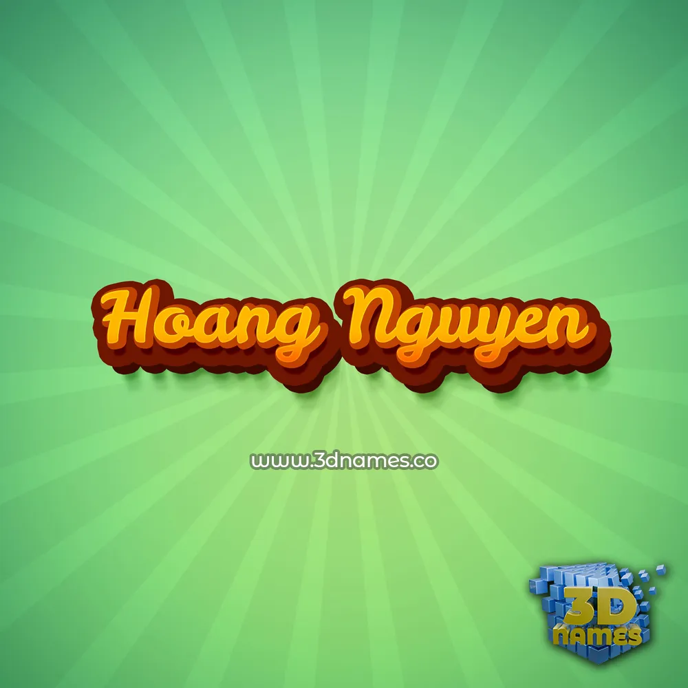 hoang nguyen in Green Rays style - 3D name wallpaper