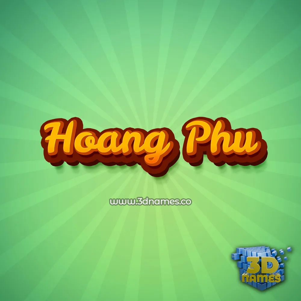 hoang phu in Green Rays style - 3D name wallpaper