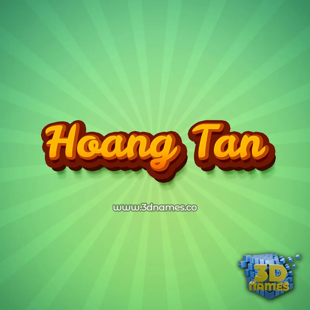 hoang tan in Green Rays style - 3D name wallpaper