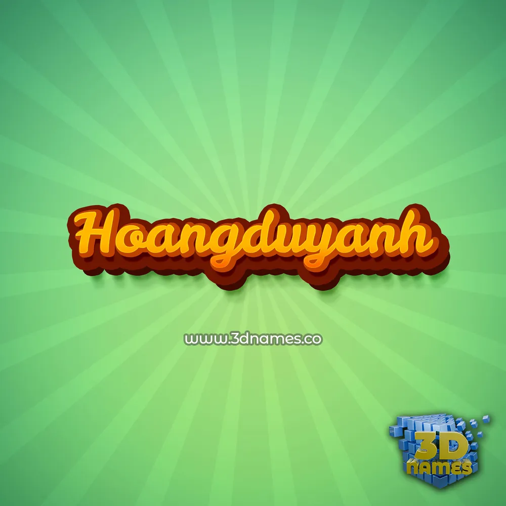 hoangduyanh in Green Rays style - 3D name wallpaper