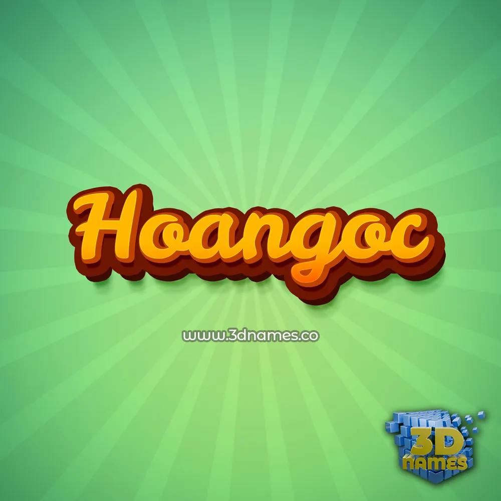 hoangoc in Green Rays style - 3D name wallpaper