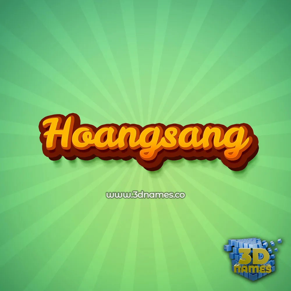 hoangsang in Green Rays style - 3D name wallpaper