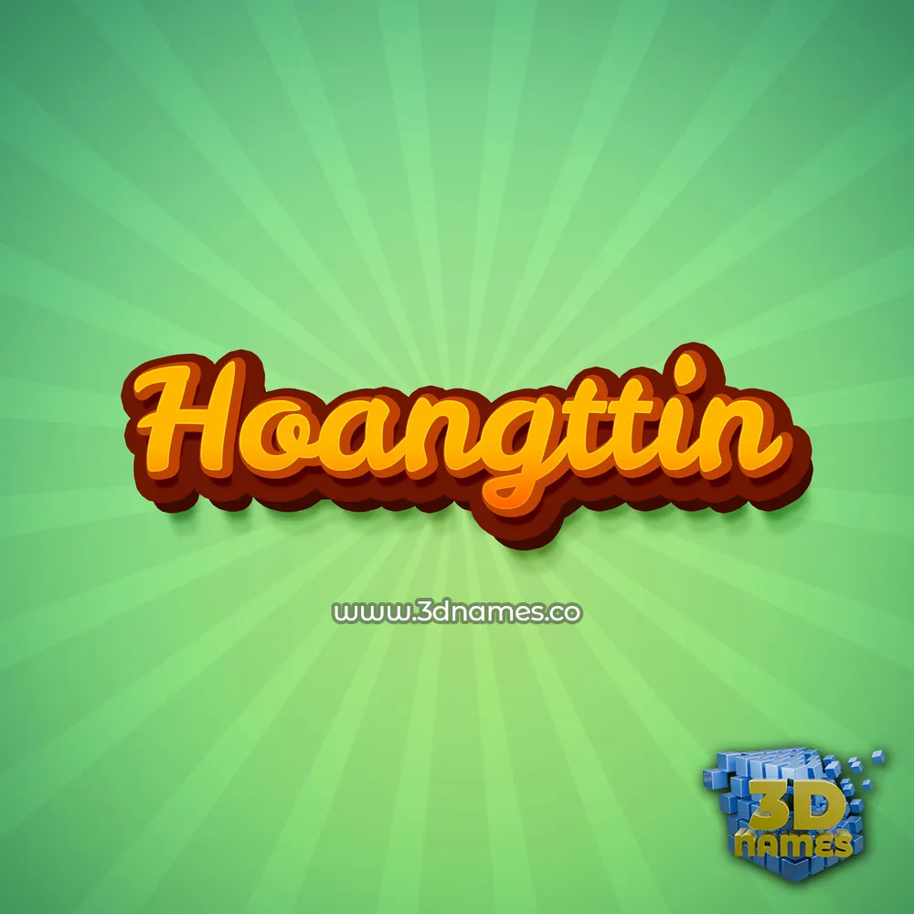 hoangttin in Green Rays style - 3D name wallpaper