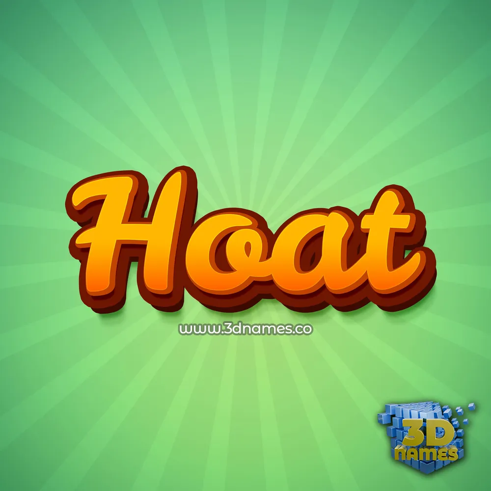 hoat in Green Rays style - 3D name wallpaper