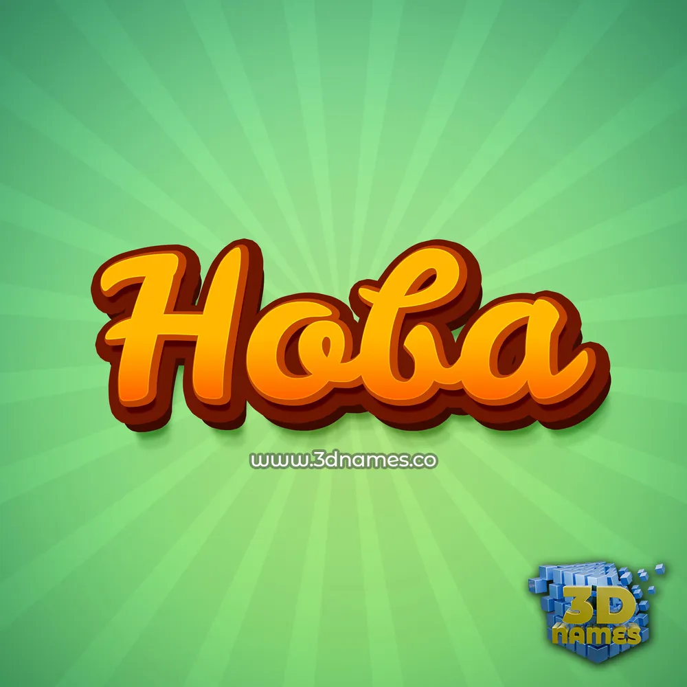 hoba in Green Rays style - 3D name wallpaper