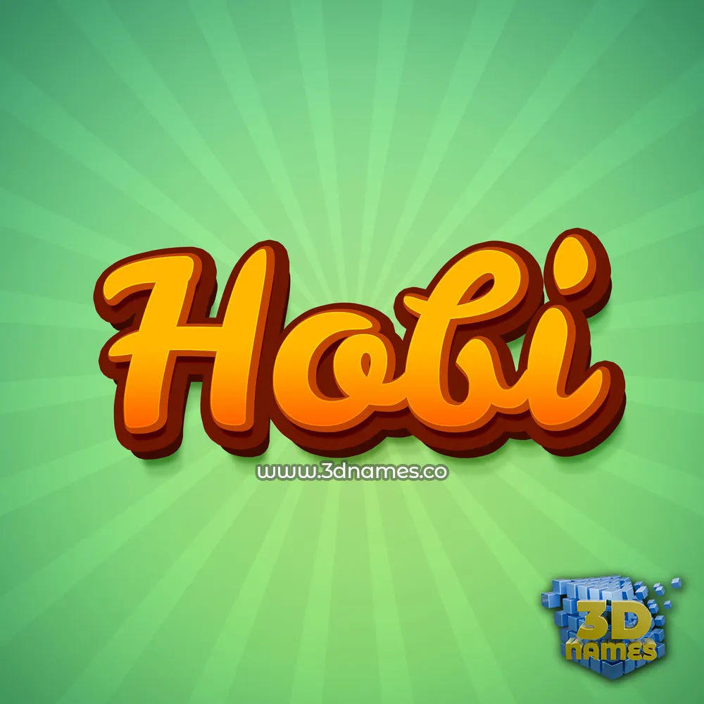 hobi in Green Rays style - 3D name wallpaper