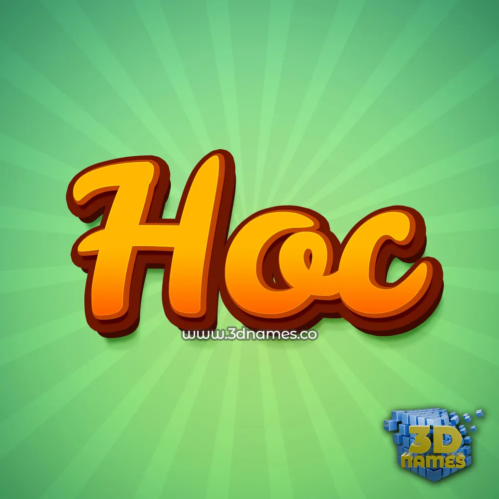 hoc in Green Rays style - 3D name wallpaper