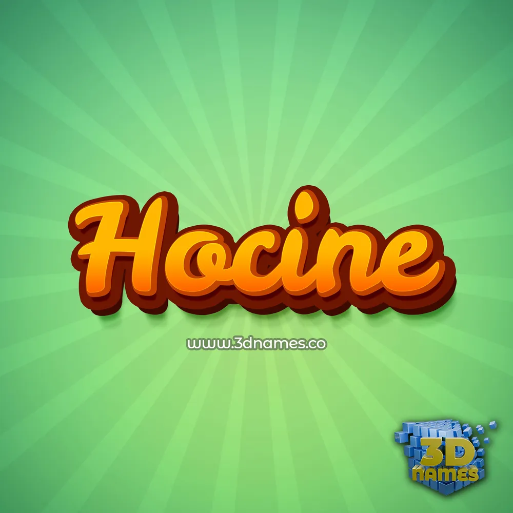 hocine in Green Rays style - 3D name wallpaper