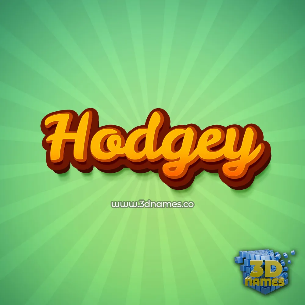 hodgey in Green Rays style - 3D name wallpaper