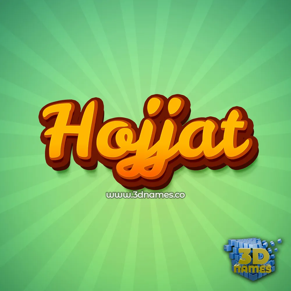 hojjat in Green Rays style - 3D name wallpaper