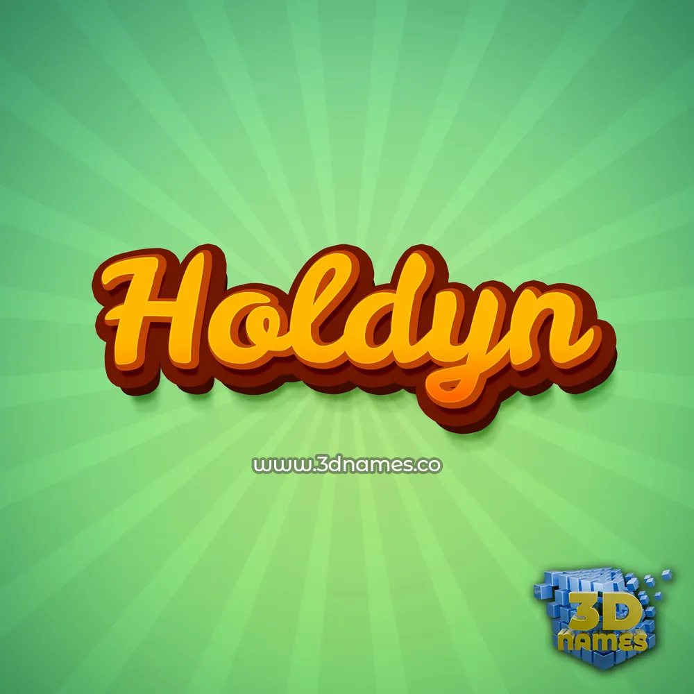 holdyn in Green Rays style - 3D name wallpaper