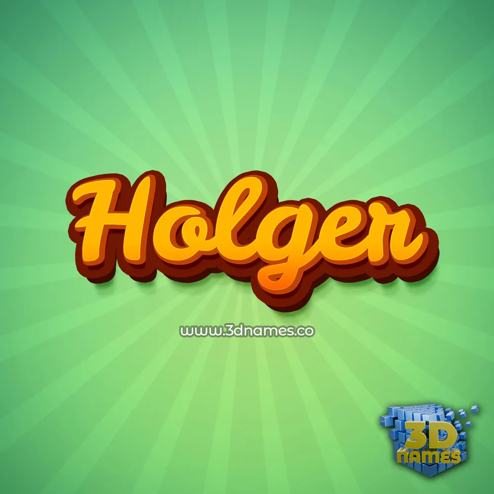 holger in Green Rays style - 3D name wallpaper
