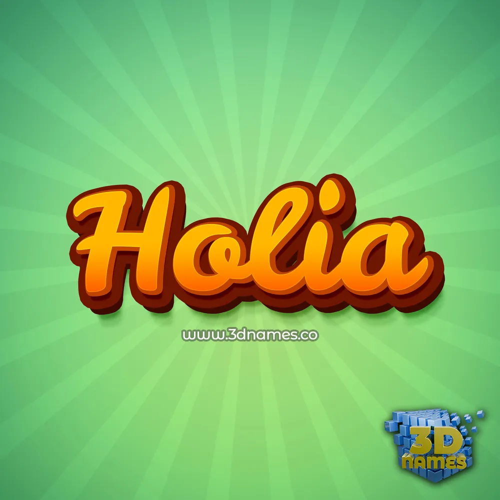holia in Green Rays style - 3D name wallpaper