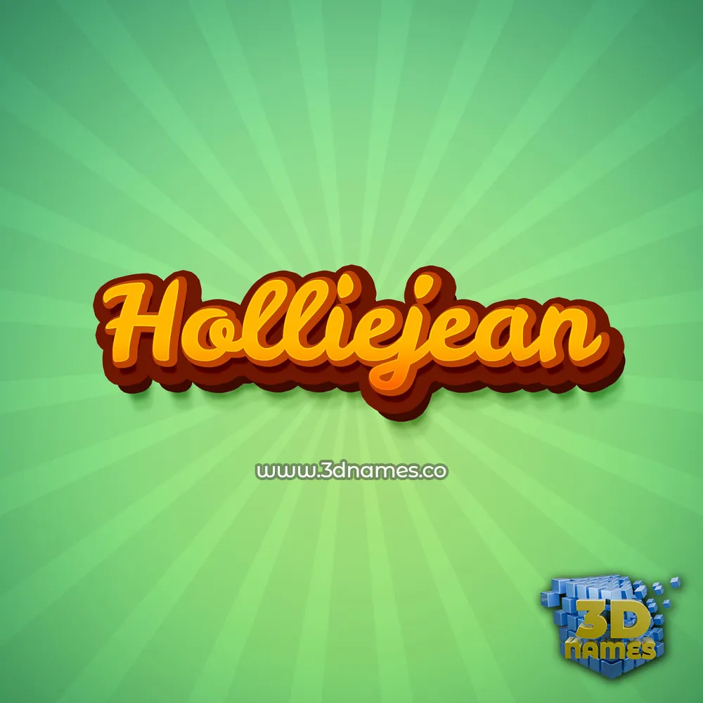 holliejean in Green Rays style - 3D name wallpaper