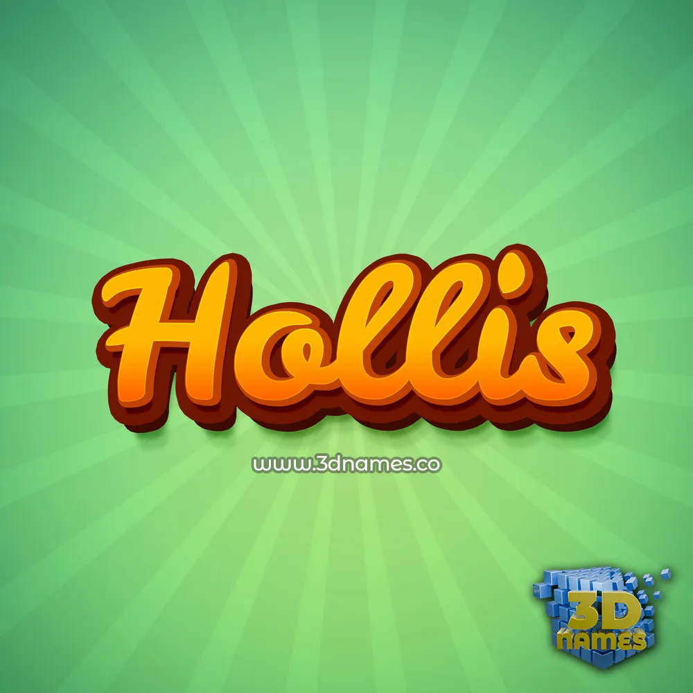 hollis in Green Rays style - 3D name wallpaper