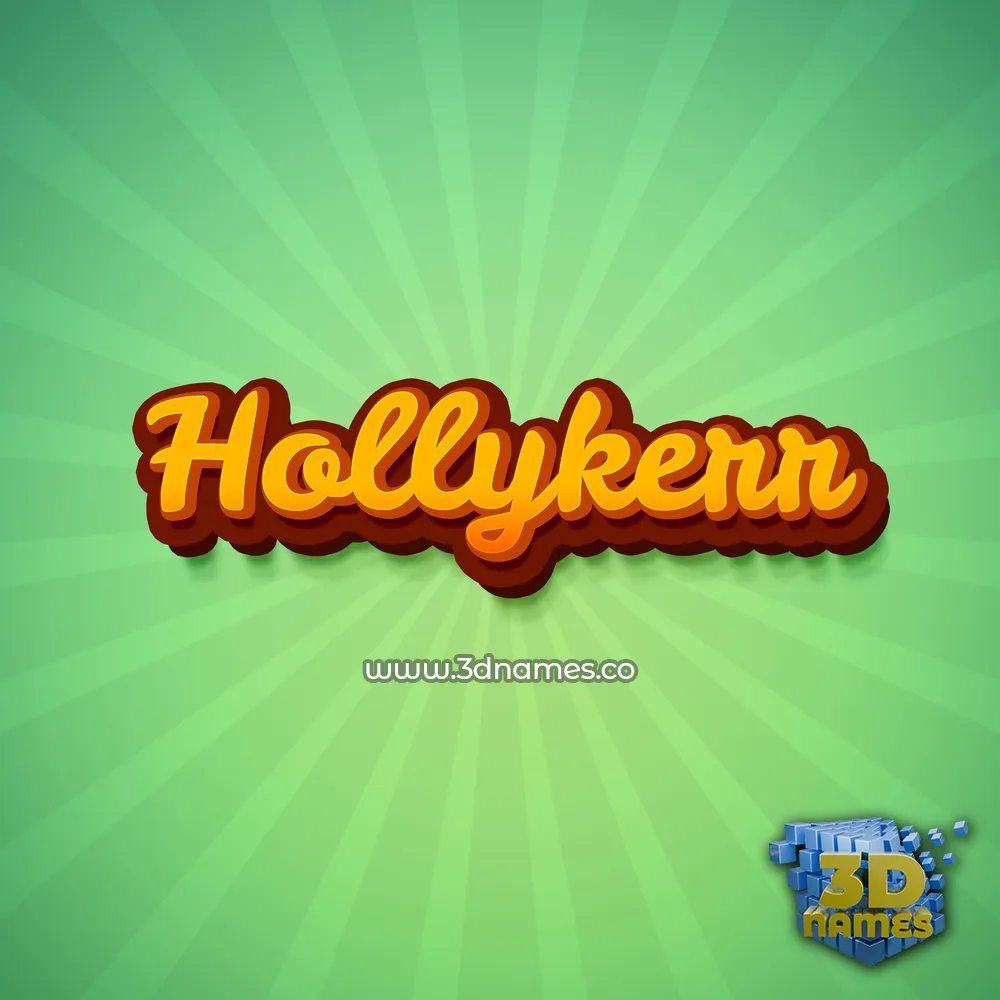 hollykerr in Green Rays style - 3D name wallpaper