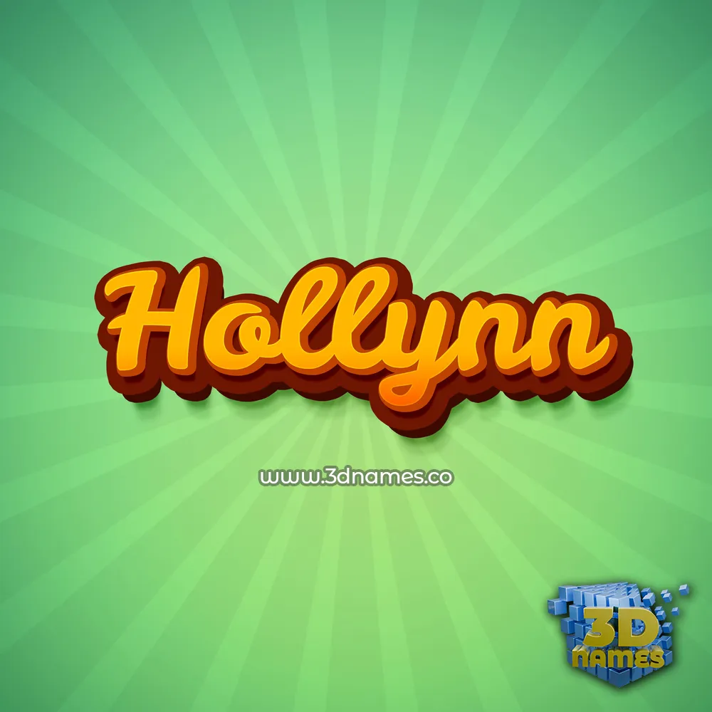 hollynn in Green Rays style - 3D name wallpaper