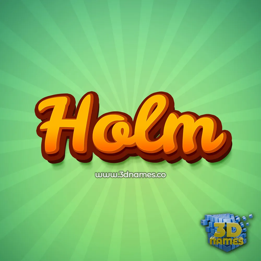 holm in Green Rays style - 3D name wallpaper