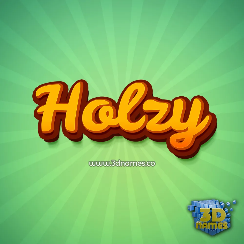 holzy in Green Rays style - 3D name wallpaper