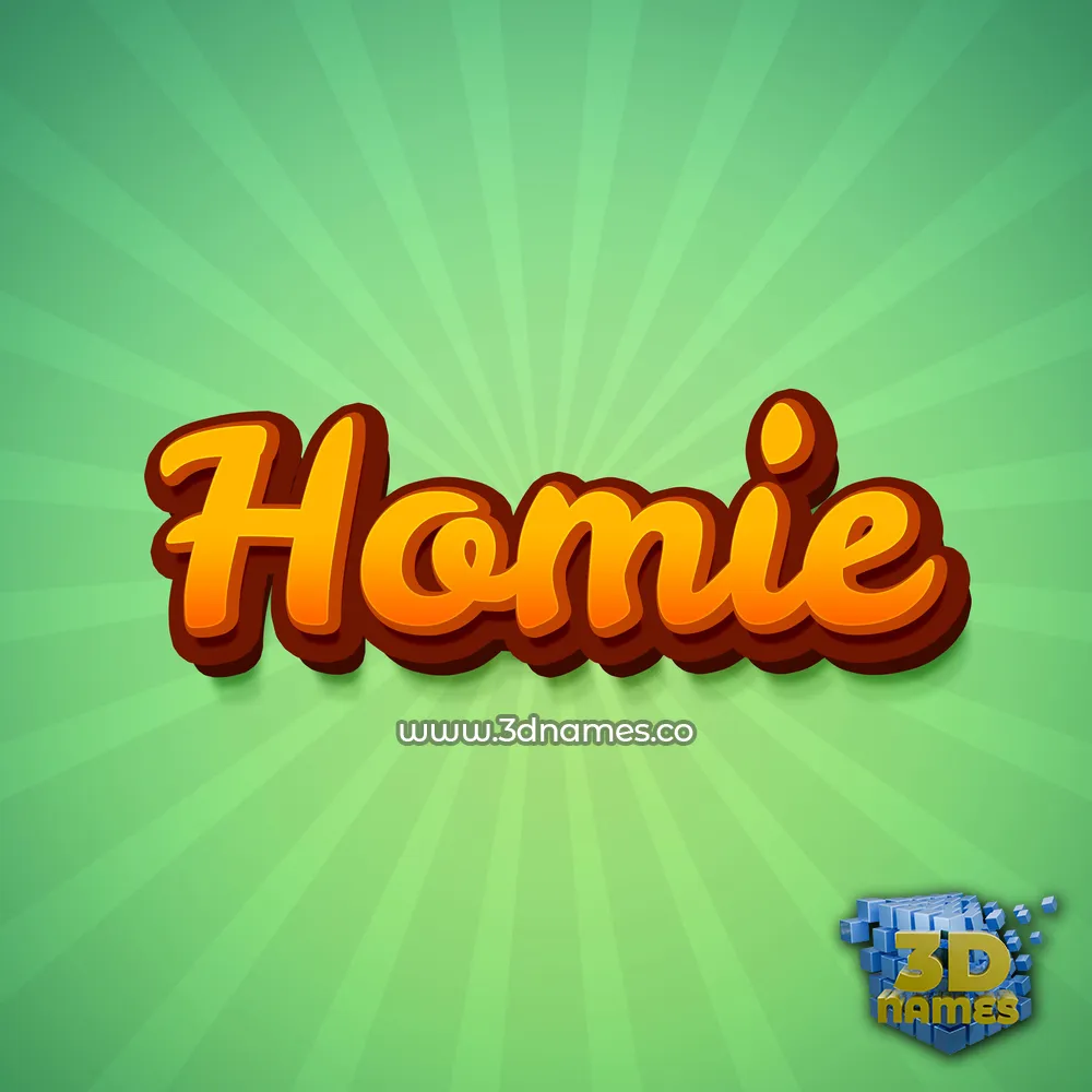 homie in Green Rays style - 3D name wallpaper