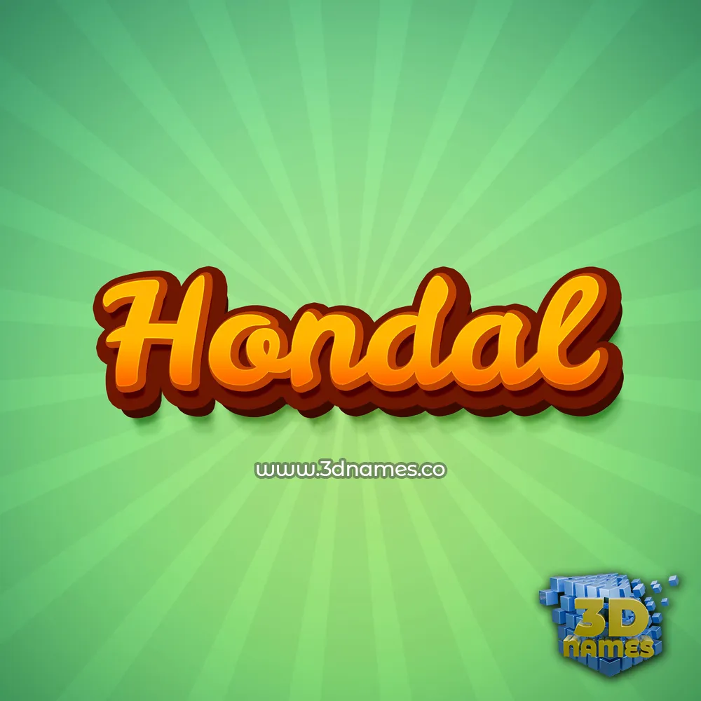 hondal in Green Rays style - 3D name wallpaper