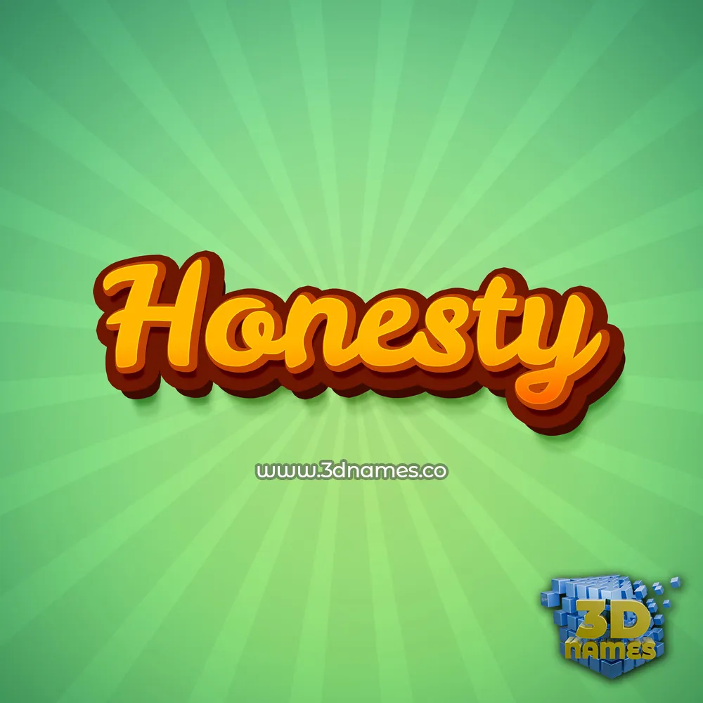 honesty in Green Rays style - 3D name wallpaper
