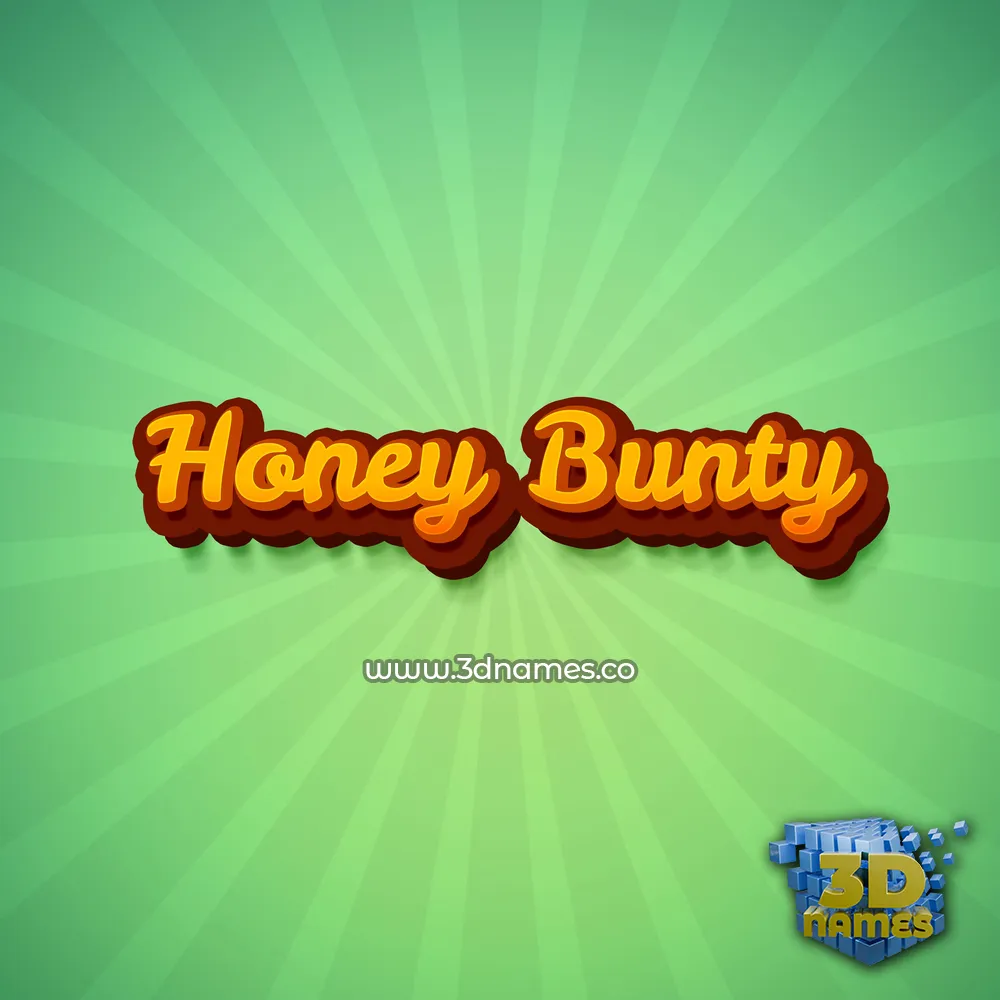 honey bunty in Green Rays style - 3D name wallpaper