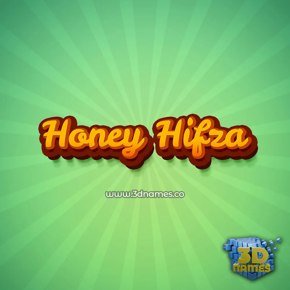 honey hifza in Green Rays style - 3D name wallpaper