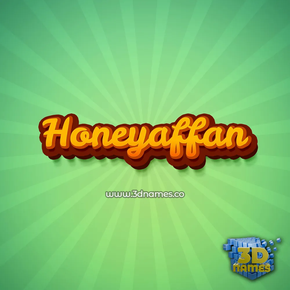 honeyaffan in Green Rays style - 3D name wallpaper