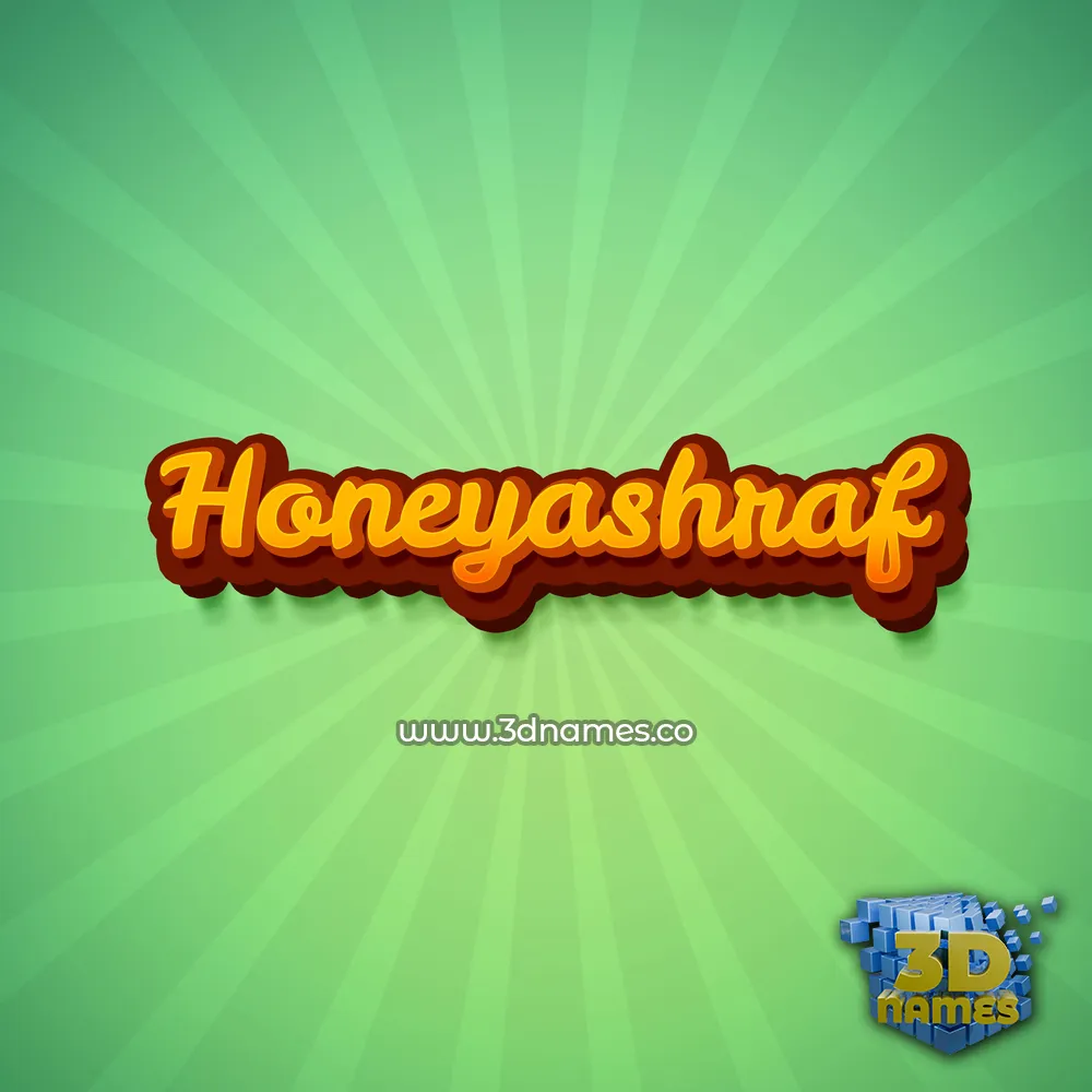 honeyashraf in Green Rays style - 3D name wallpaper