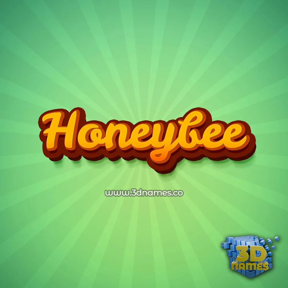 honeybee in Green Rays style - 3D name wallpaper