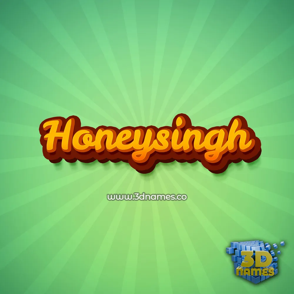 honeysingh in Green Rays style - 3D name wallpaper