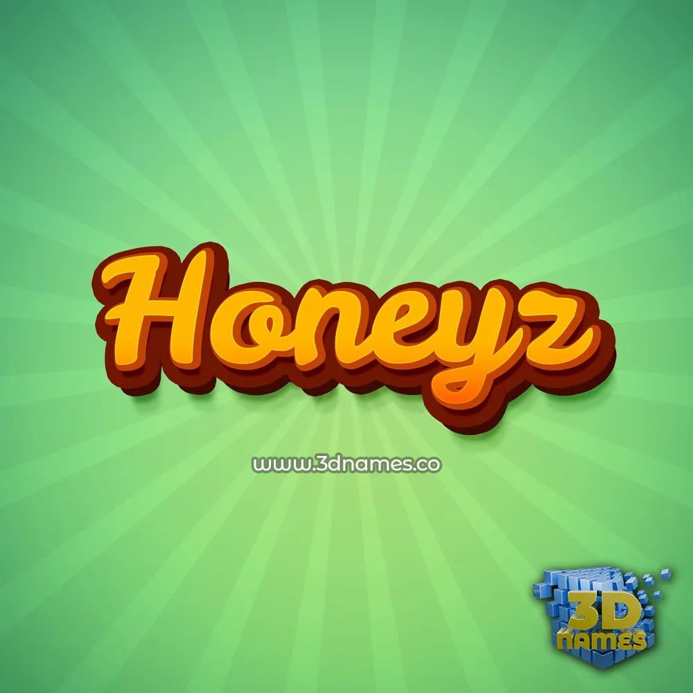 honeyz in Green Rays style - 3D name wallpaper