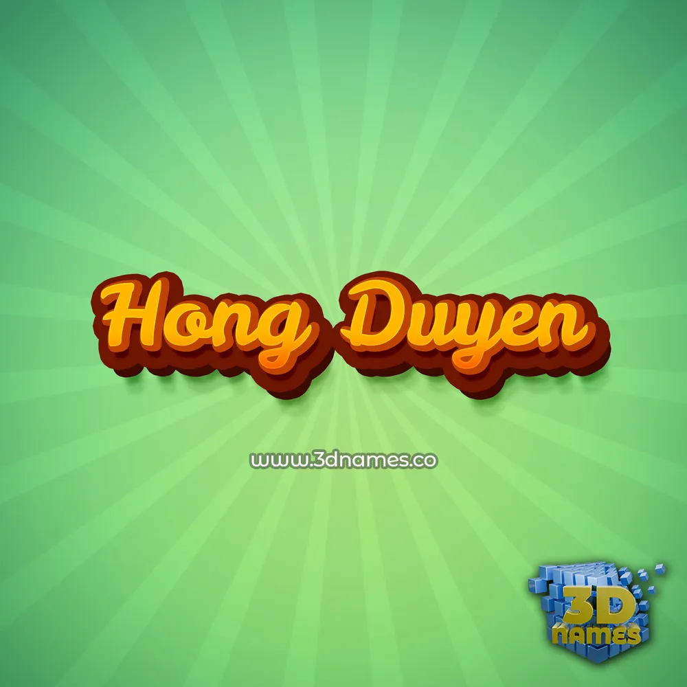 hong duyen in Green Rays style - 3D name wallpaper