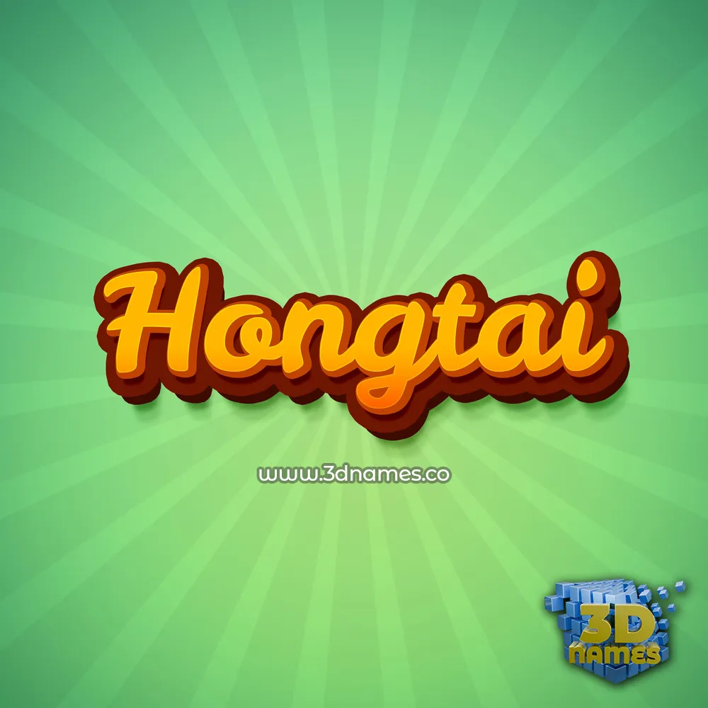 hongtai in Green Rays style - 3D name wallpaper