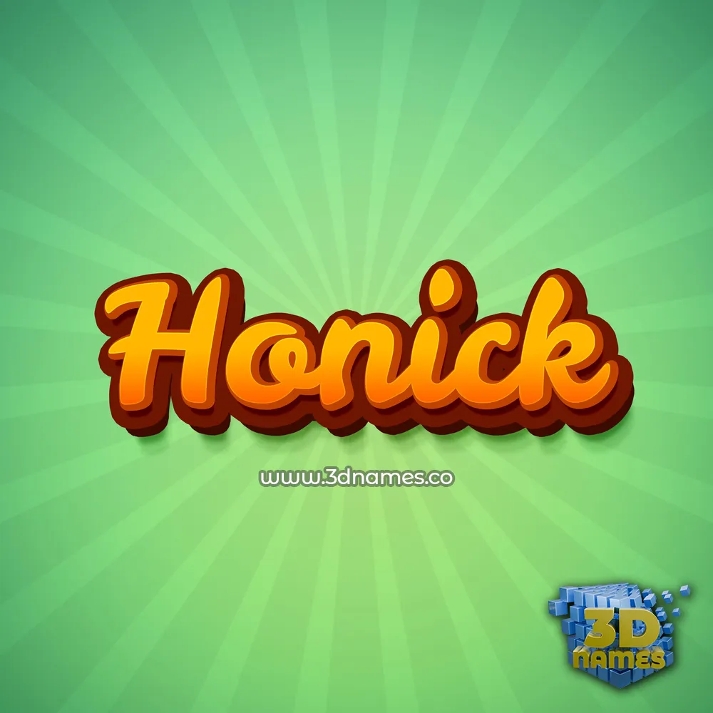 honick in Green Rays style - 3D name wallpaper
