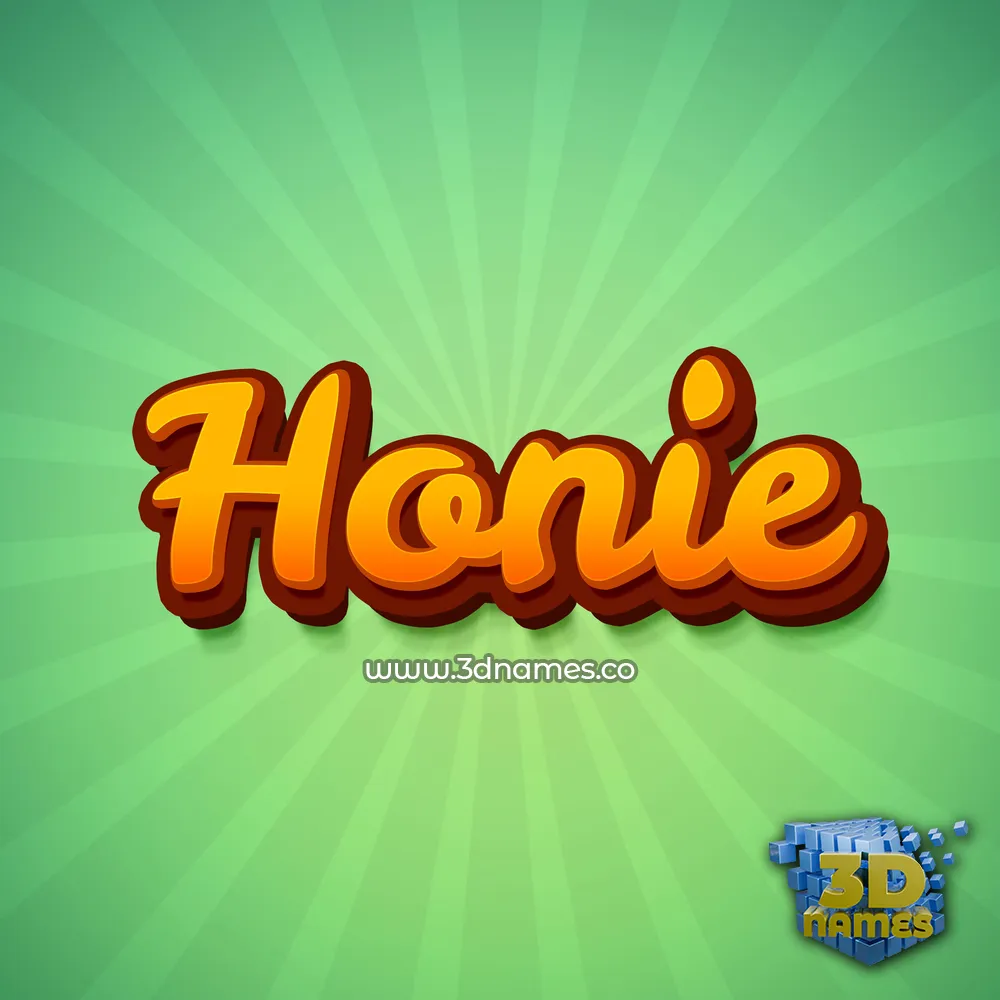 honie in Green Rays style - 3D name wallpaper