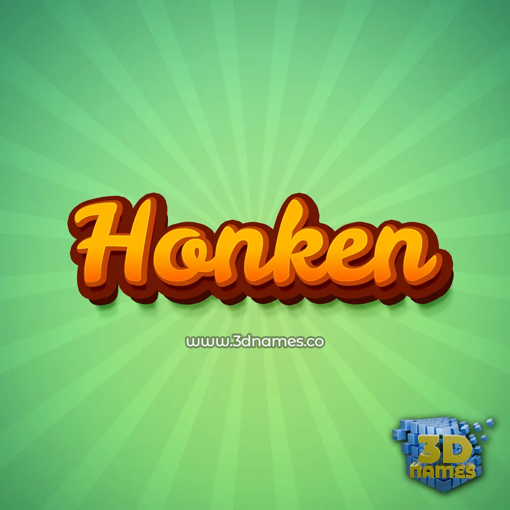 honken in Green Rays style - 3D name wallpaper