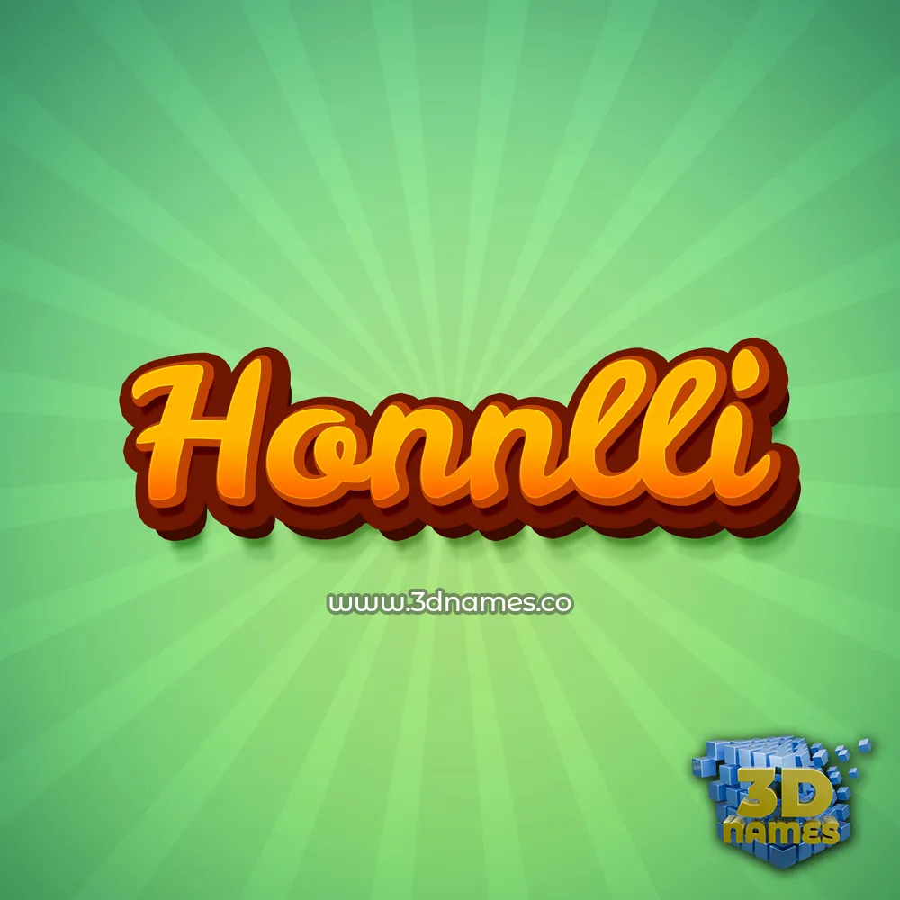 honnlli in Green Rays style - 3D name wallpaper