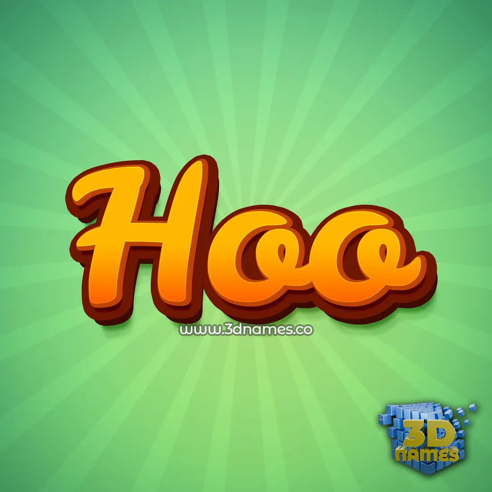 hoo in Green Rays style - 3D name wallpaper
