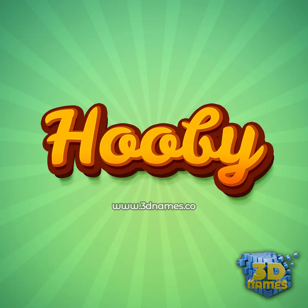 hooby in Green Rays style - 3D name wallpaper