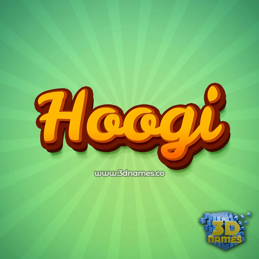 hoogi in Green Rays style - 3D name wallpaper