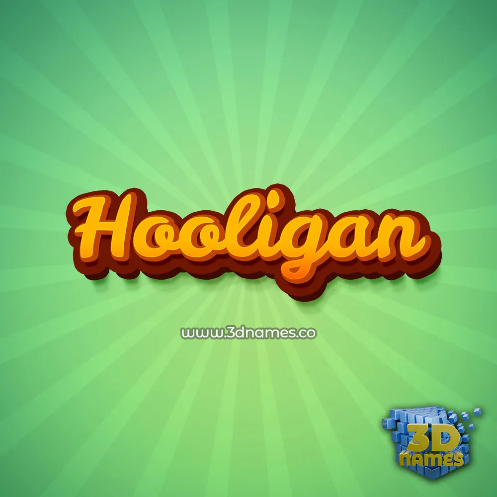 hooligan in Green Rays style - 3D name wallpaper