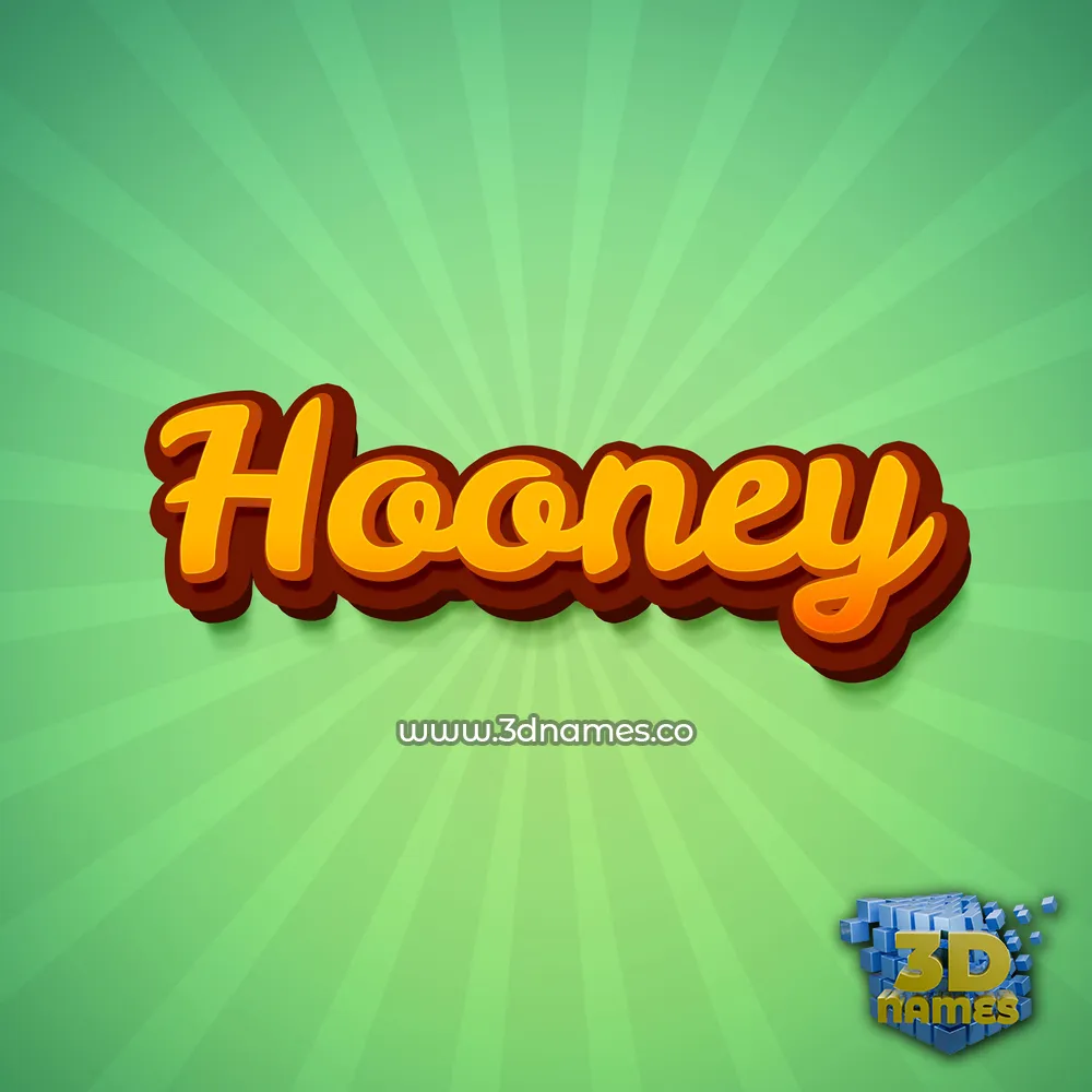 hooney in Green Rays style - 3D name wallpaper