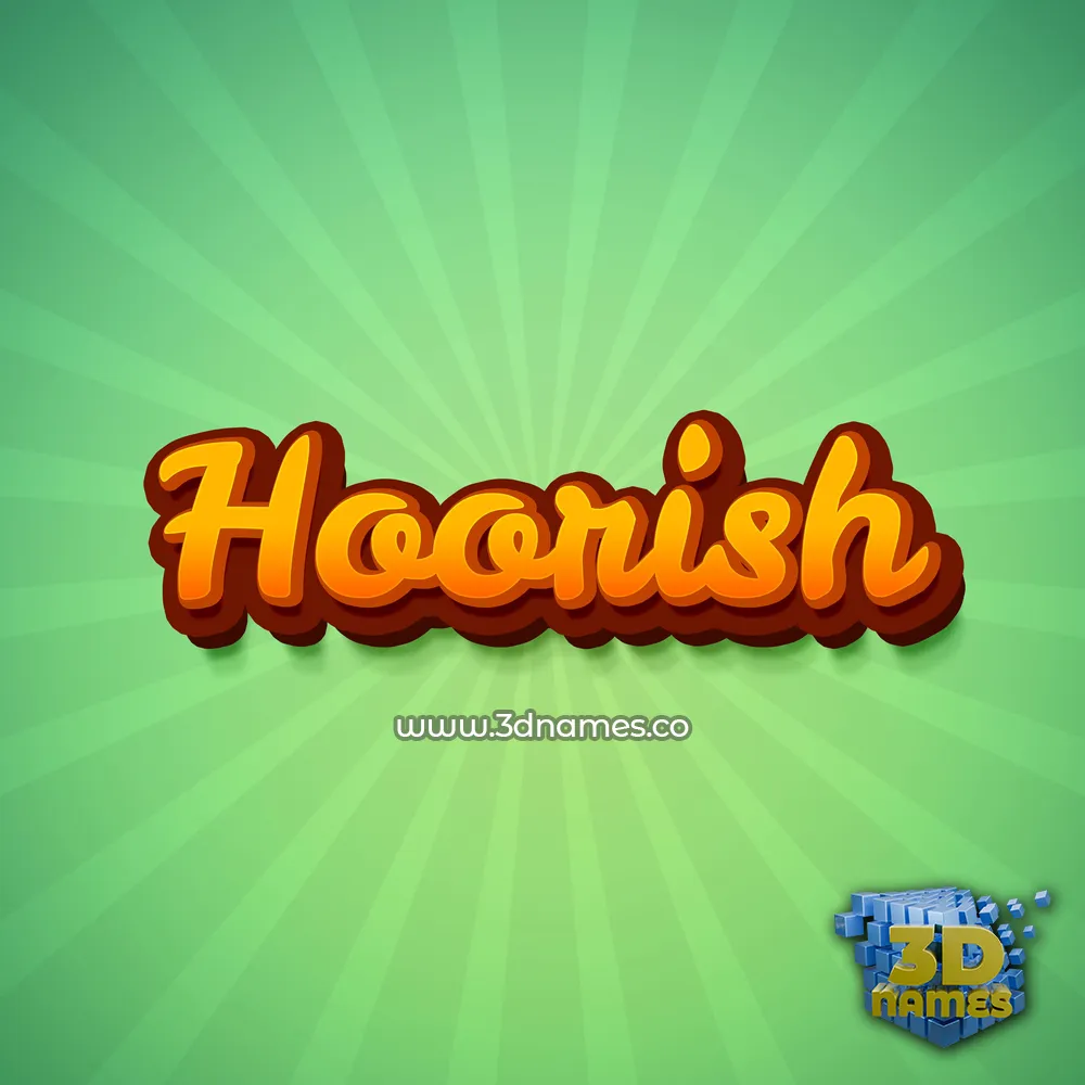 hoorish in Green Rays style - 3D name wallpaper