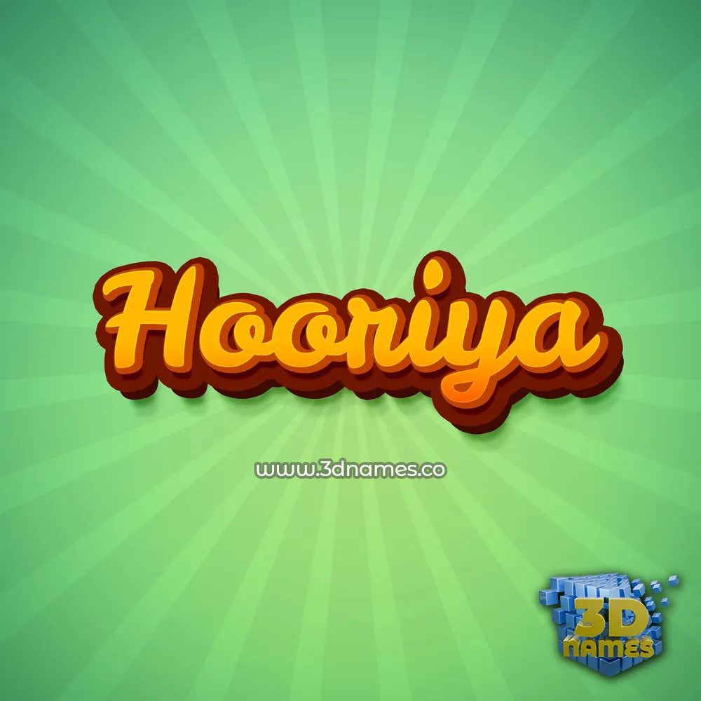 hooriya in Green Rays style - 3D name wallpaper